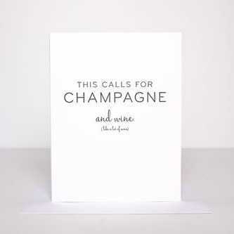 This Calls for Champagne - Greeting Card for wholesale by Wrinkle & Crease Paper Products