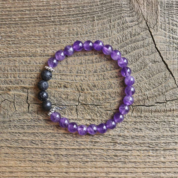 Kinder Amethyst Ätherisches Öl Diffusor Armband für den Großhandel von Love N’ Lava Designs
