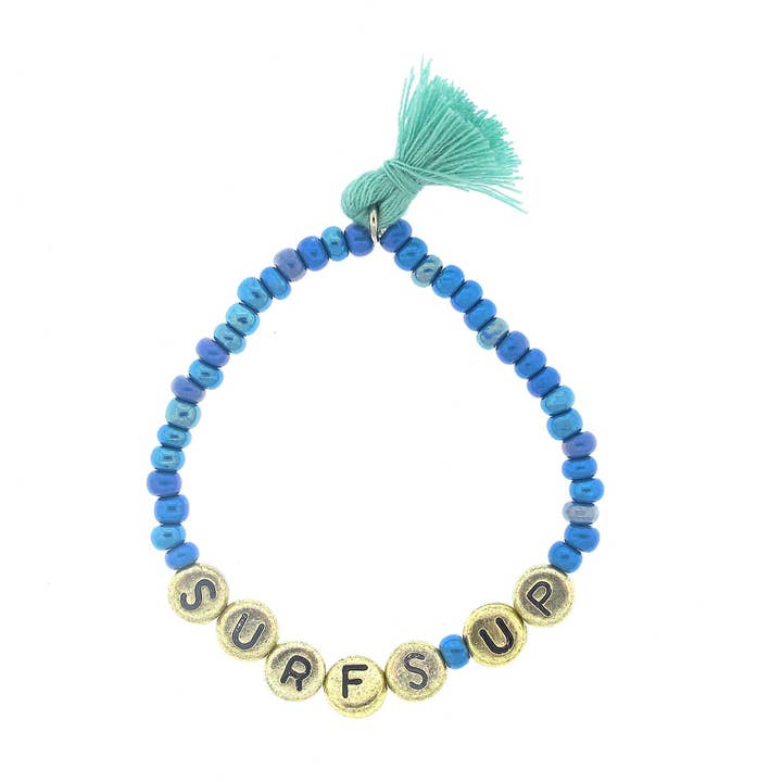 Surfs Up Stretch Bracelet for Kids with Tassel for wholesale by Sadie’s Moon