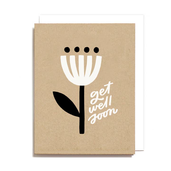 Get Well Soon Minimal Flower Card for wholesale by Worthwhile Paper