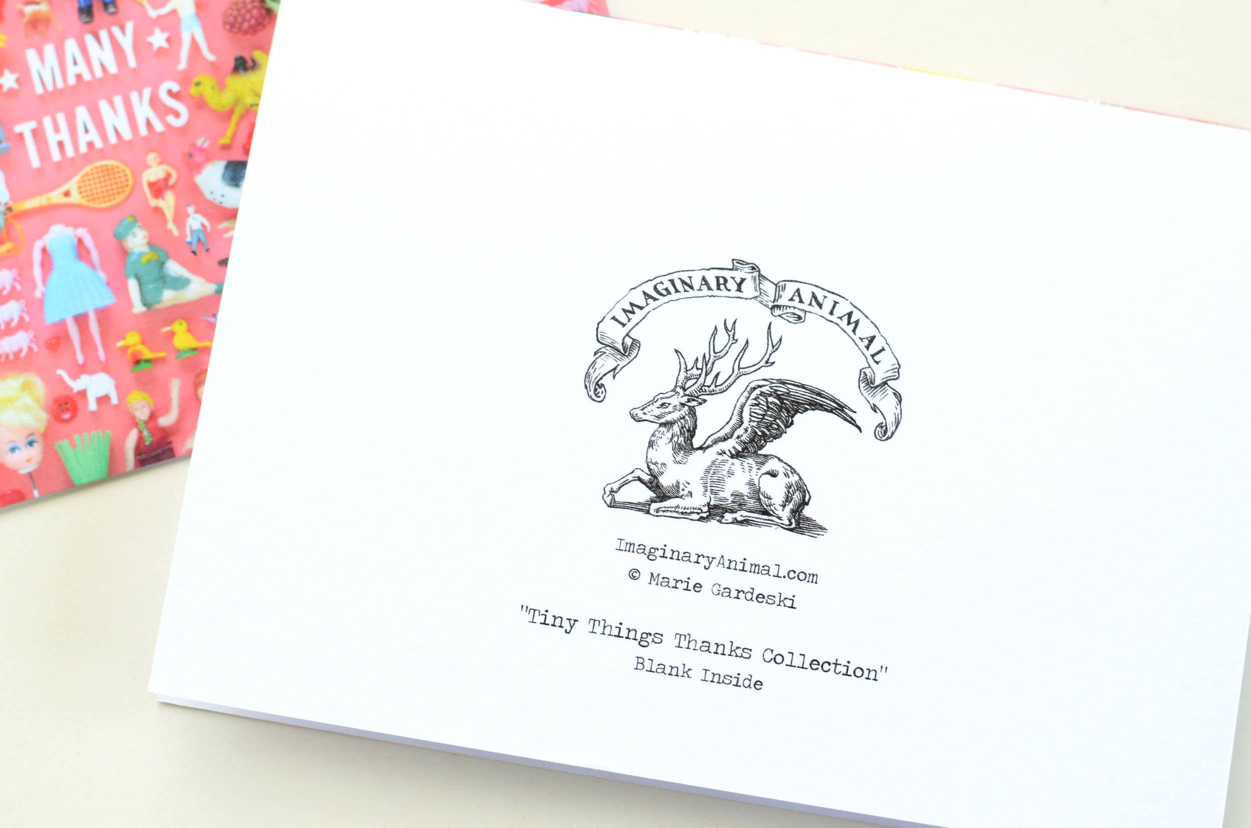 Imaginary Animal - Wholesale Thank You Card - Tiny Things Many Thanks Collection Greeting Card or Postcard2