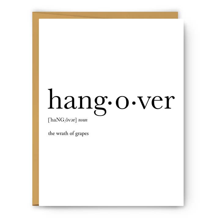 Footnotes - Wholesale Everyday Greeting Card - Hangover Definition - Everyday Card