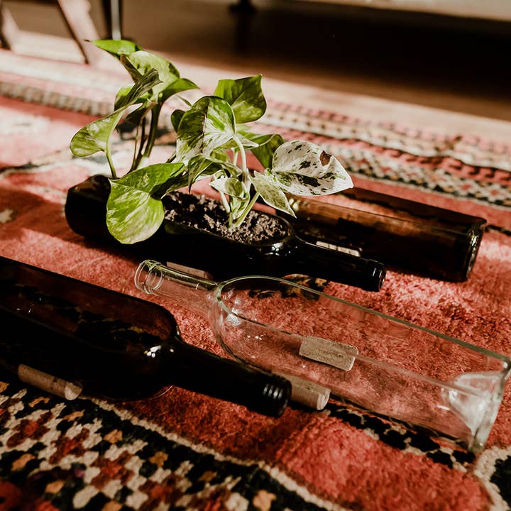 Upcycled Glass Bottle Boat (Planter or Serving Dish) for wholesale by La Botella