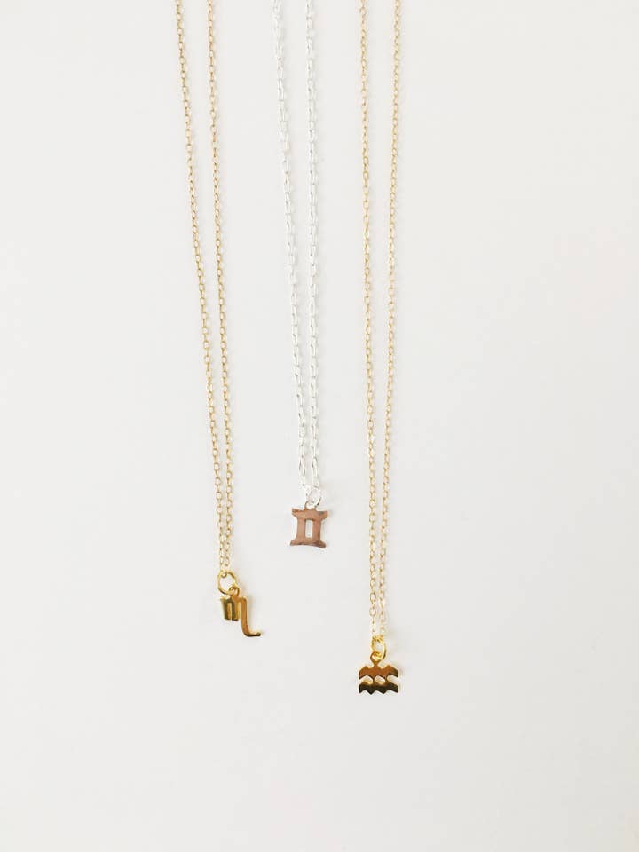 18" Sterling Silver Zodiac Horoscope / Birthday Necklaces for wholesale by Acute Designs