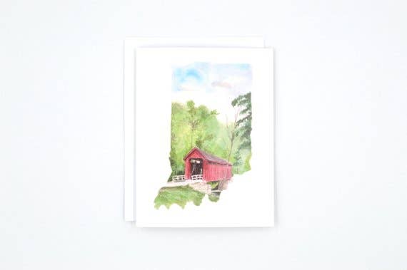 Rachel Alvarez Art - Wholesale Stationery/Notecard Set - Indiana Notecard Set - Indiana State Art1
