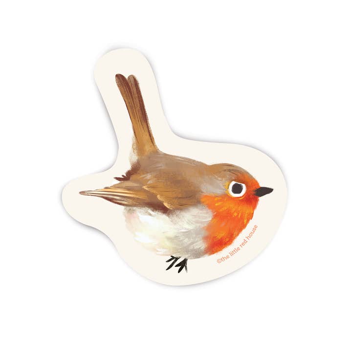 European Robin Bird Vinyl Sticker for wholesale by The Little Red House