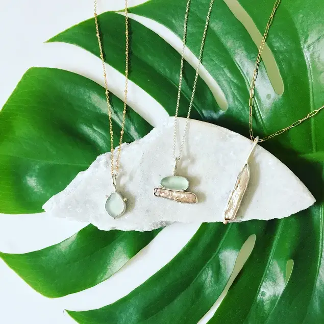 La Soucique Studio Metalsmithing - Wholesale Pendant/Charm Necklace - Perelle Power of Three Necklace - Sterling Silver and Brass1