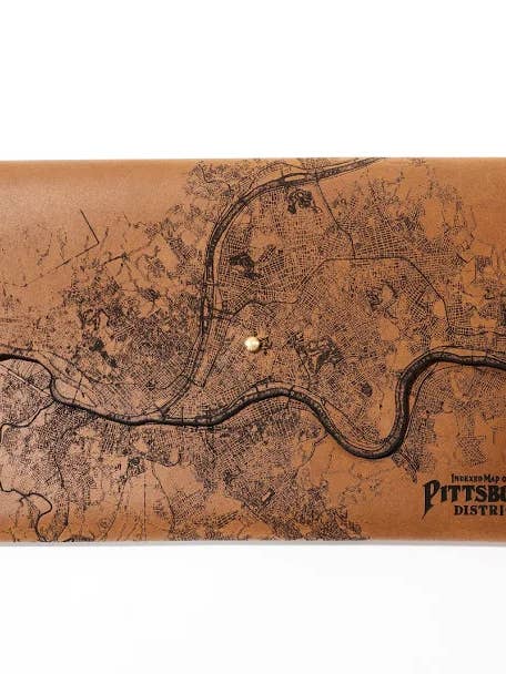 Pittsburgh Map Clutch for wholesale by Tactile Craftworks
