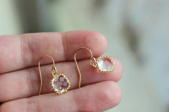 Laalee Jewelry - Wholesale Dangle Earrings - Dainty Small Gold Crystal Earrings1