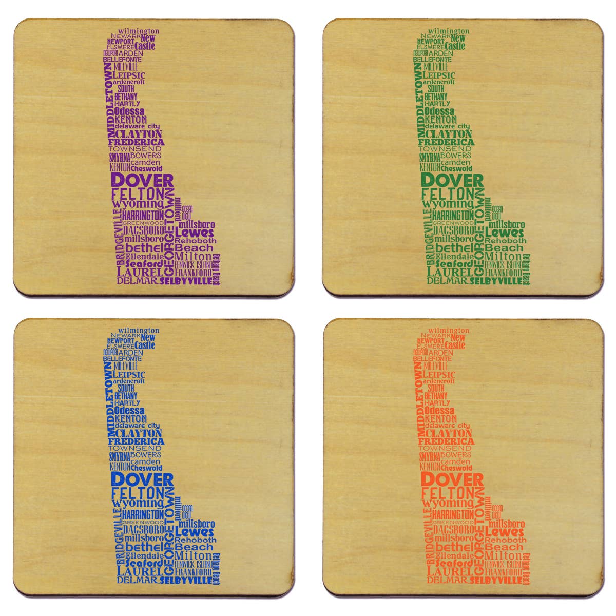 Torched Products - Wholesale Coasters - State Typography Coaster- Set of 49