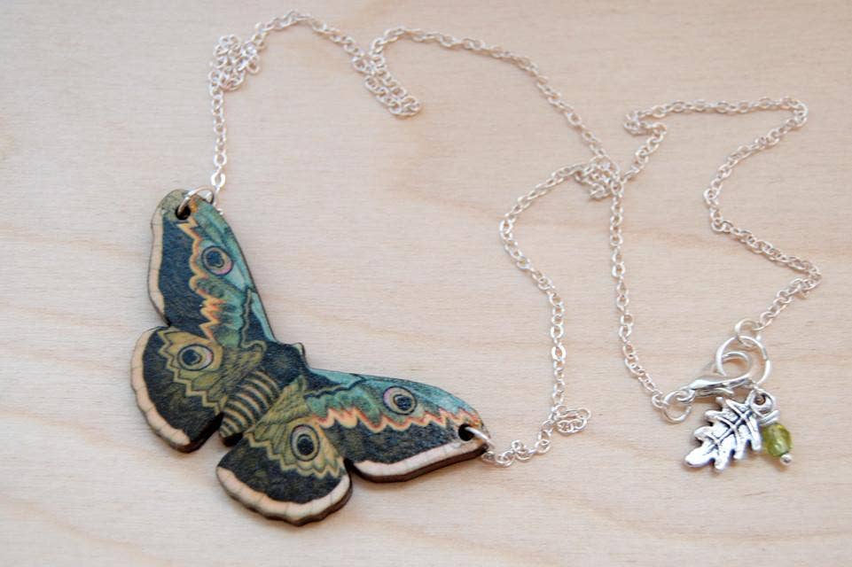 Enchanted Leaves - Wholesale Pendant/Charm Necklace - 18" Emperor Moth Necklace2