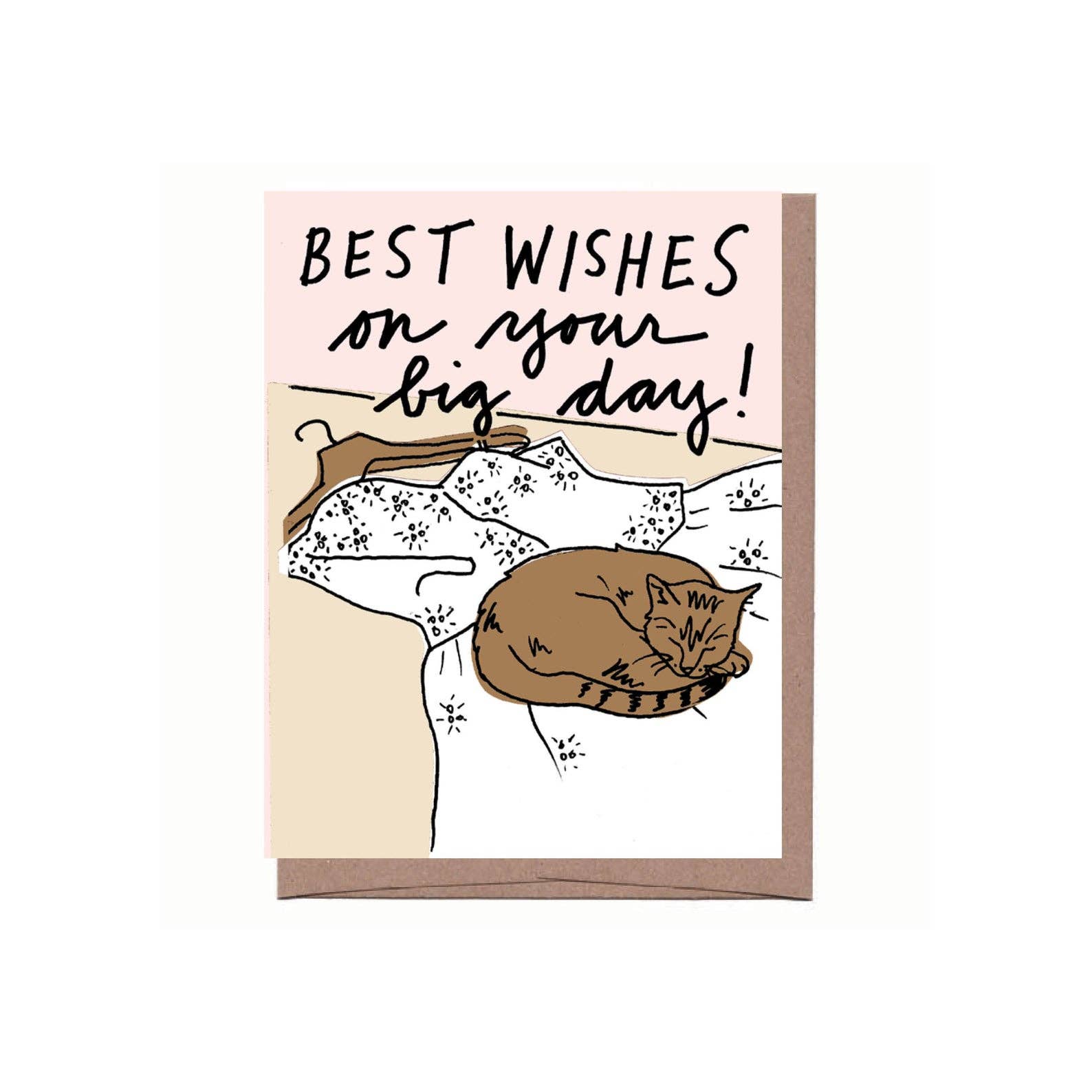 La Familia Green - Wholesale Wedding Card - Cat on Wedding Dress Greeting Card