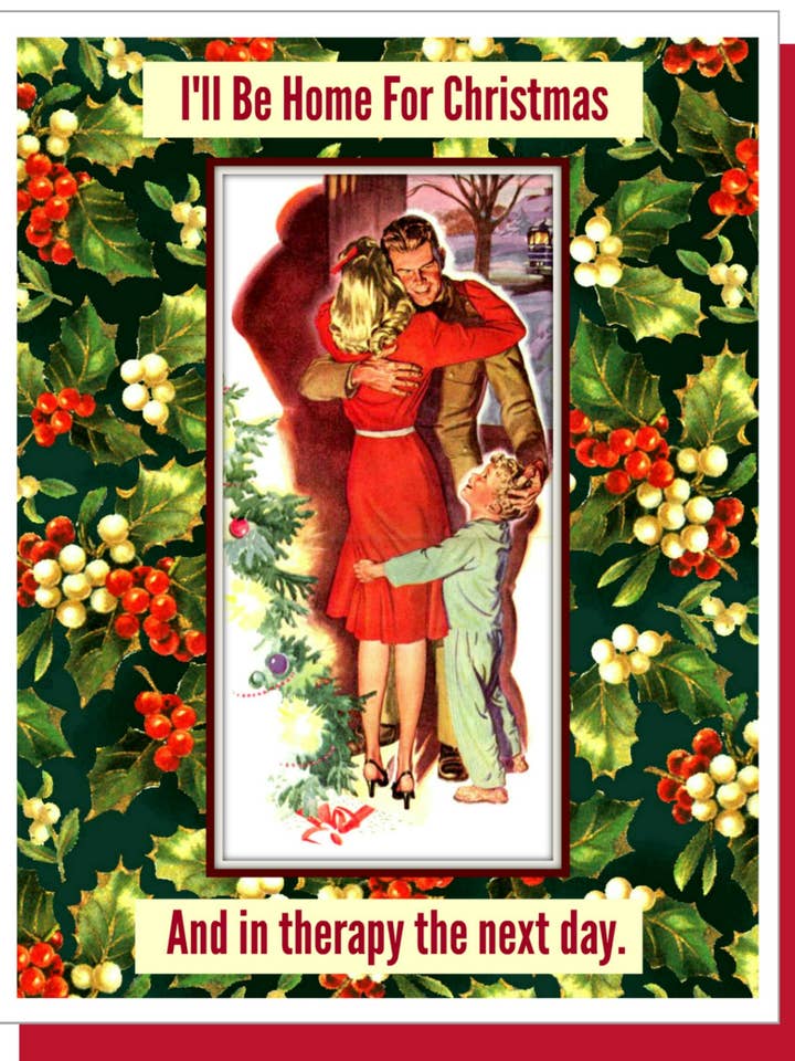 Therapy - Christmas Greeting Card for wholesale by Ümlaut Brooklyn
