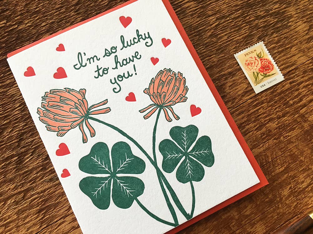 Noteworthy Paper & Press - Wholesale Love Card - Lucky Clover Card2