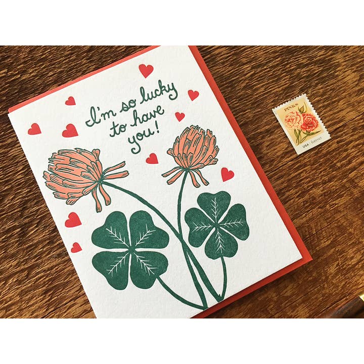 Noteworthy Paper & Press - Wholesale Love Card - Lucky Clover Card2