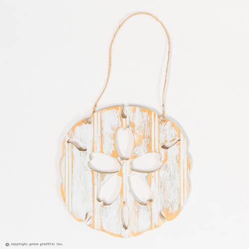 Colgador de puerta con adorno de madera Sand Dollar para venta al por mayor de Grace Graffiti