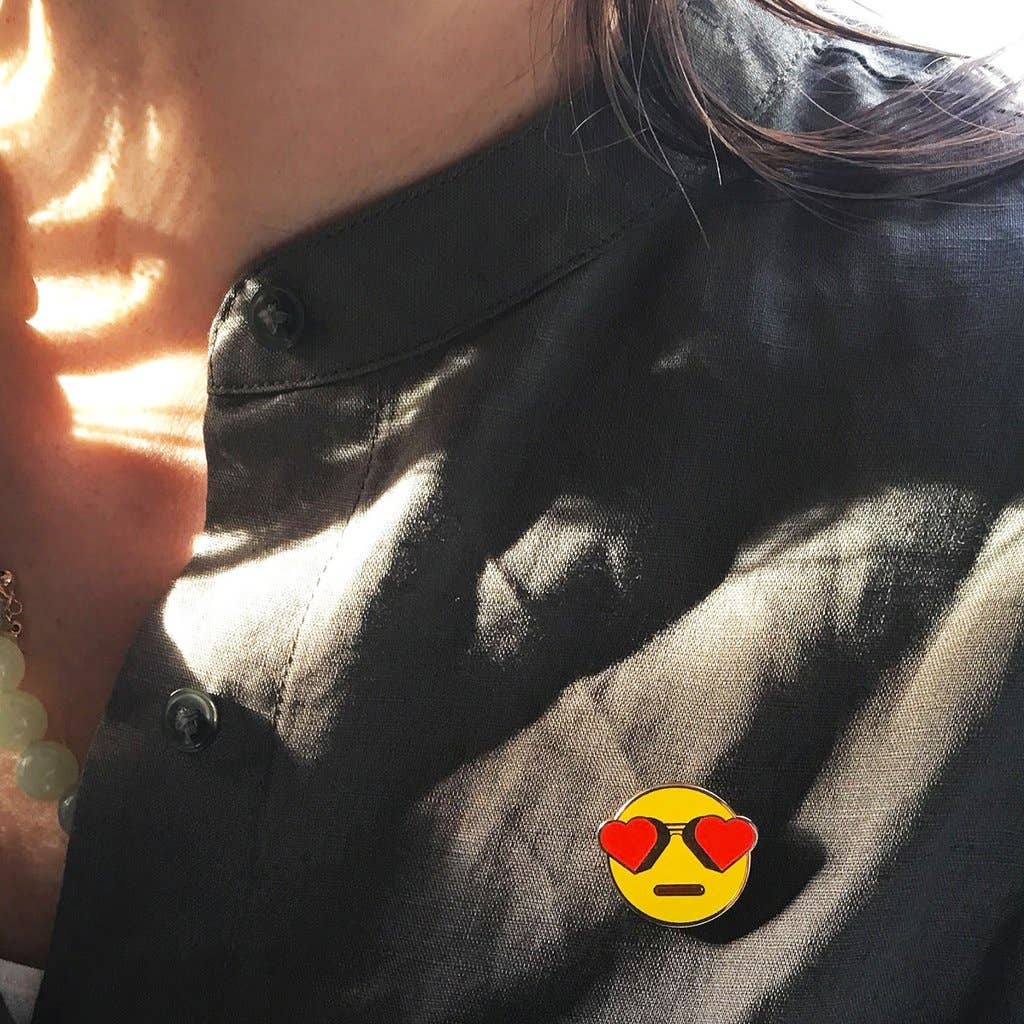 Popglory - Wholesale Lapel Pin/Button - Heartshademoji Pin2