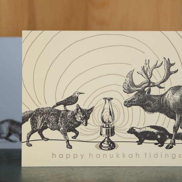 Hanukkah Moose Card for wholesale by Oddball Press LLC