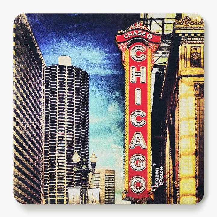 Coaster de bronze de Chicago por atacado de Simply Grateful