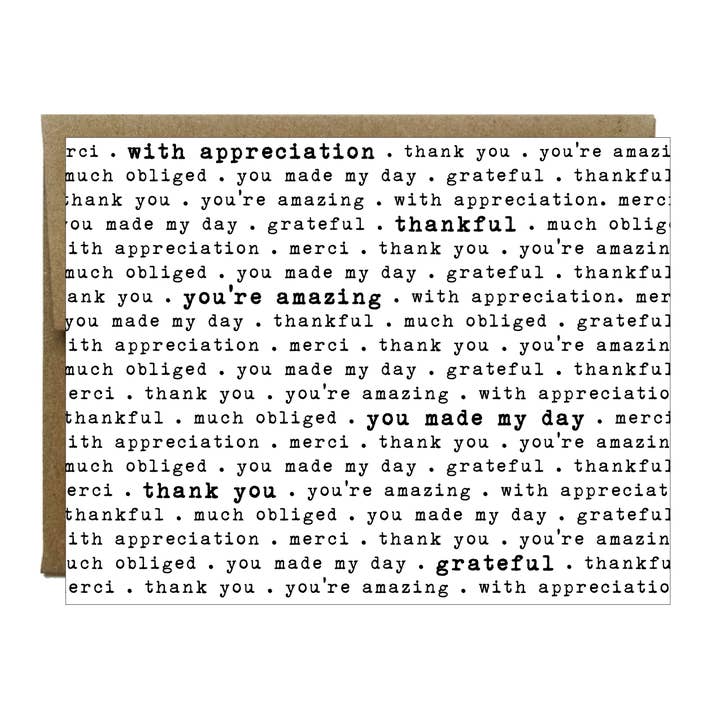 How to Say Thank You in Every Way Greeting Card for wholesale by Idea Chic