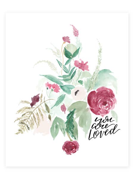 You Are Loved Floral Art Print for wholesale by JITNEYS