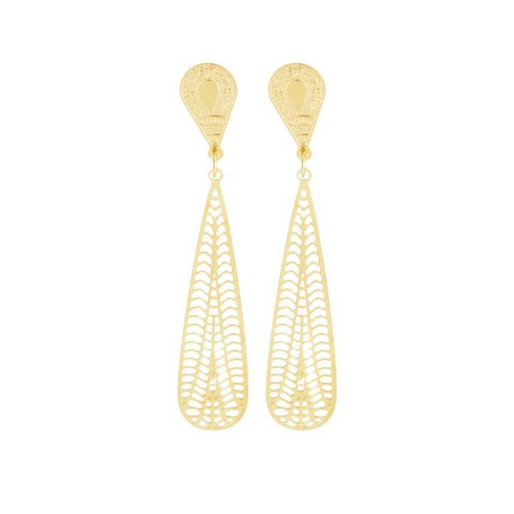 18K GL HLWD lang dråbe øreringe for engroshandel hos Donna Italiana