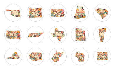 Say It in A Snap Jewelry - Wholesale Lapel Pin/Button - State Snaps - Floral - Available for All 50 States3