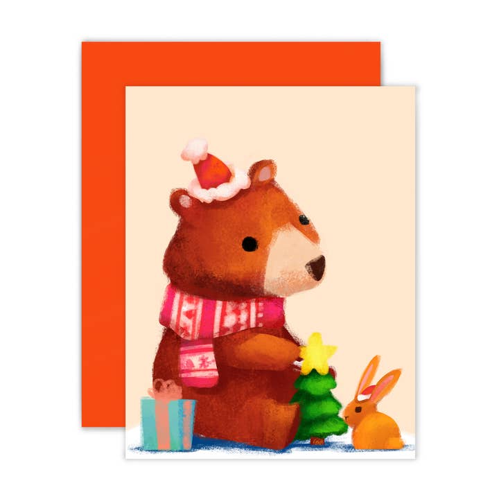 Bear Xmas Tree Card for wholesale by The Little Red House