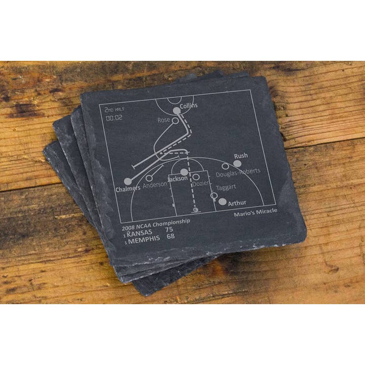 Greatest Kansas Plays Slate Coasters - Set of 4 for wholesale by Playbook Products