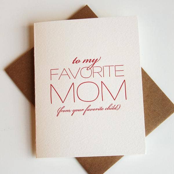Steel Petal Press - Vente Carte pour la fête des Mères - Favorite Mom - Carte de vœux pour la fête des mères en typographie4