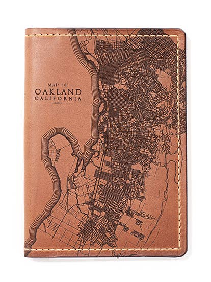 Oakland Map Passport Wallet for wholesale by Tactile Craftworks