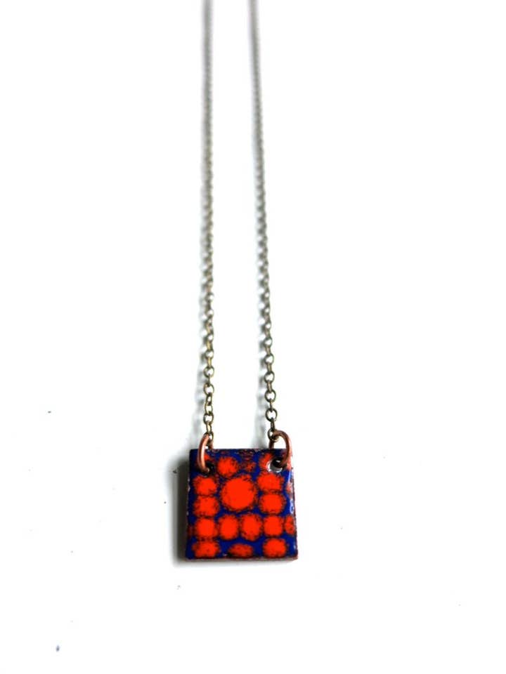 Red Enamel Reversible Necklace for wholesale by Courtney Fischer Jewelry