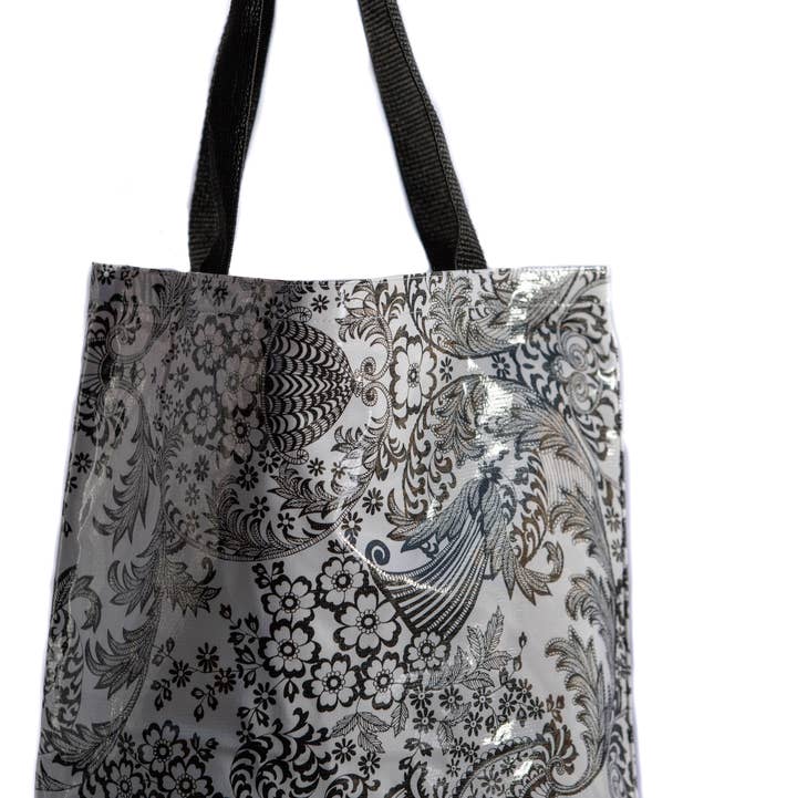 Black Paradise Book Bag Tote - Medium for wholesale by Oilcloth International