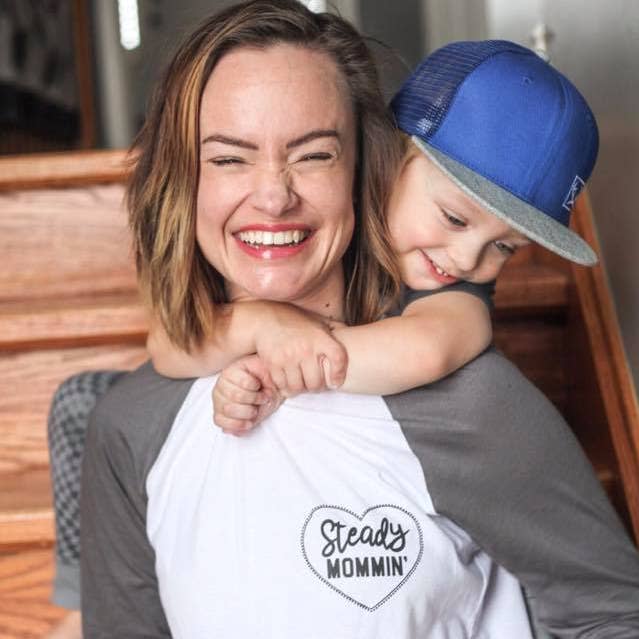 Steady Mommin' Raglan Mom Life Shirt for wholesale by spillthebeansetc