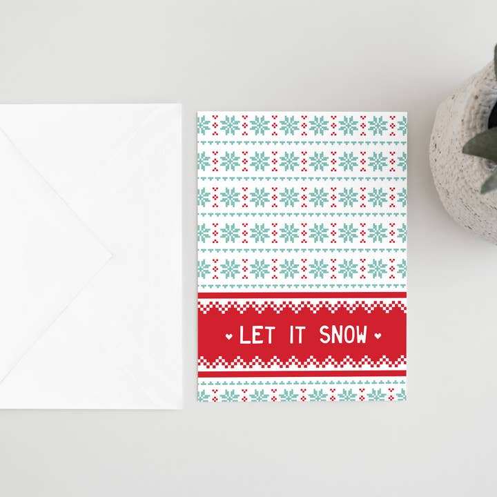Let It Snow - scandanavian A2 card for wholesale by Paperfinch Design