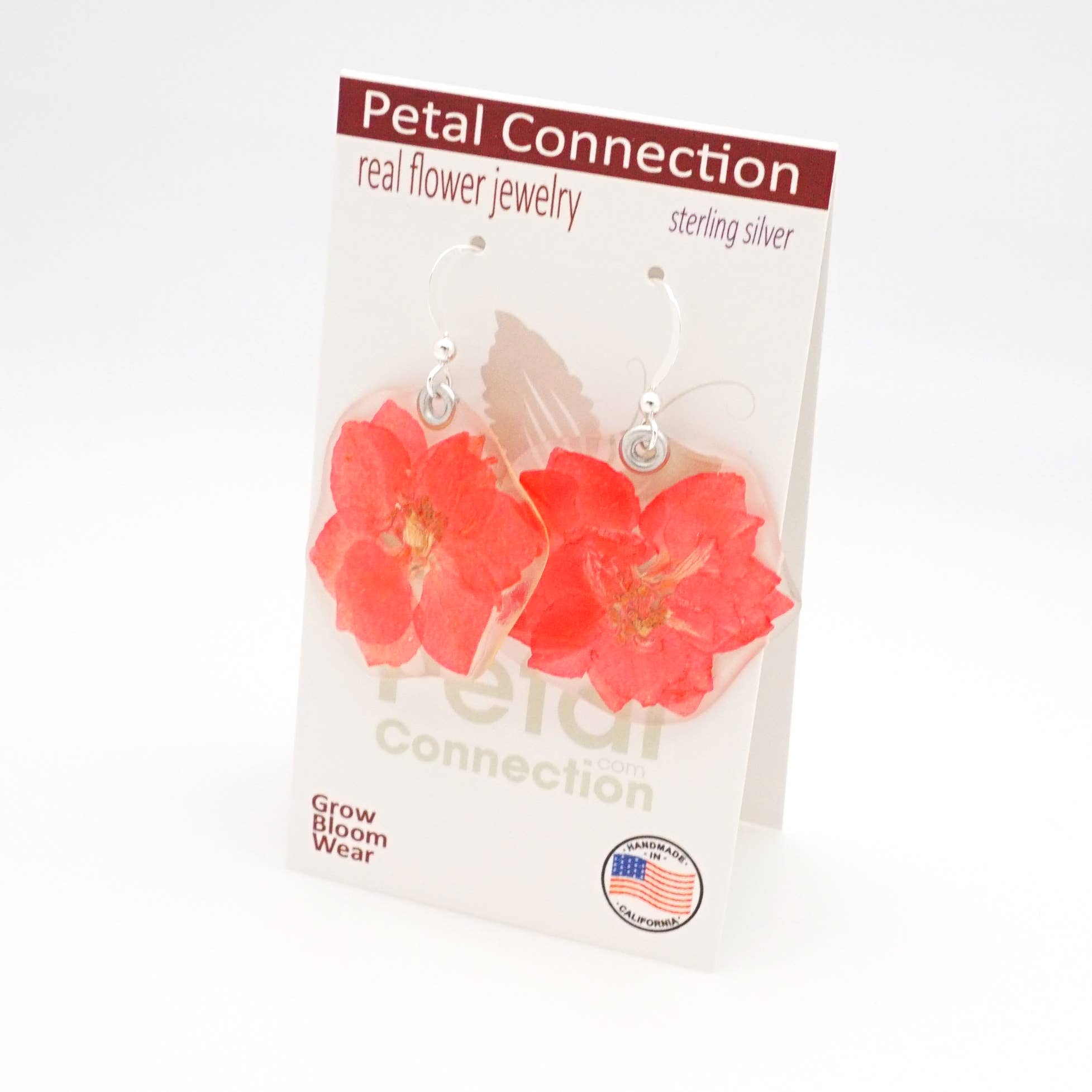 Petal Connection - Wholesale Dangle Earrings - 63205 Dark Pink Larkspur earrings3