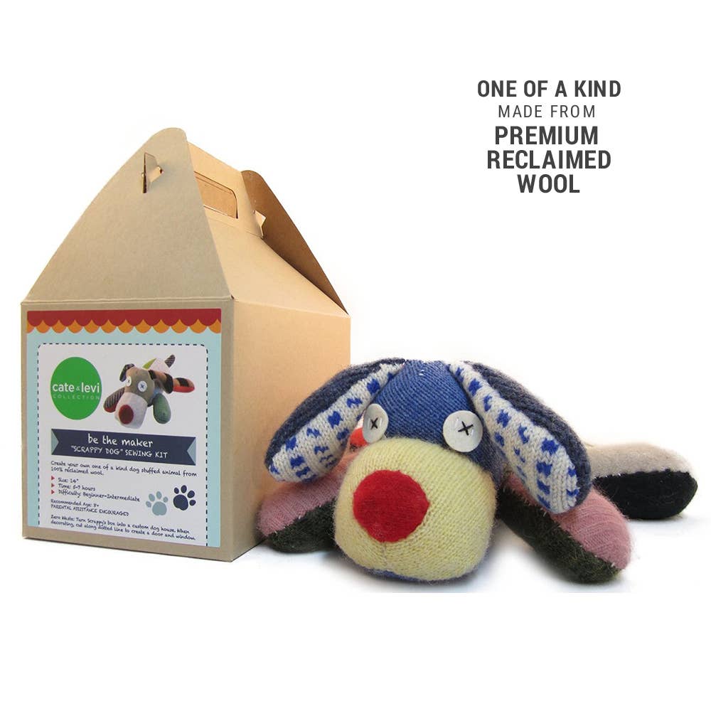 Cate and Levi - Vente Kit de bricolage – enfant - Kit d'animaux en peluche Scrappy Dog | Kit d'animaux en pel2