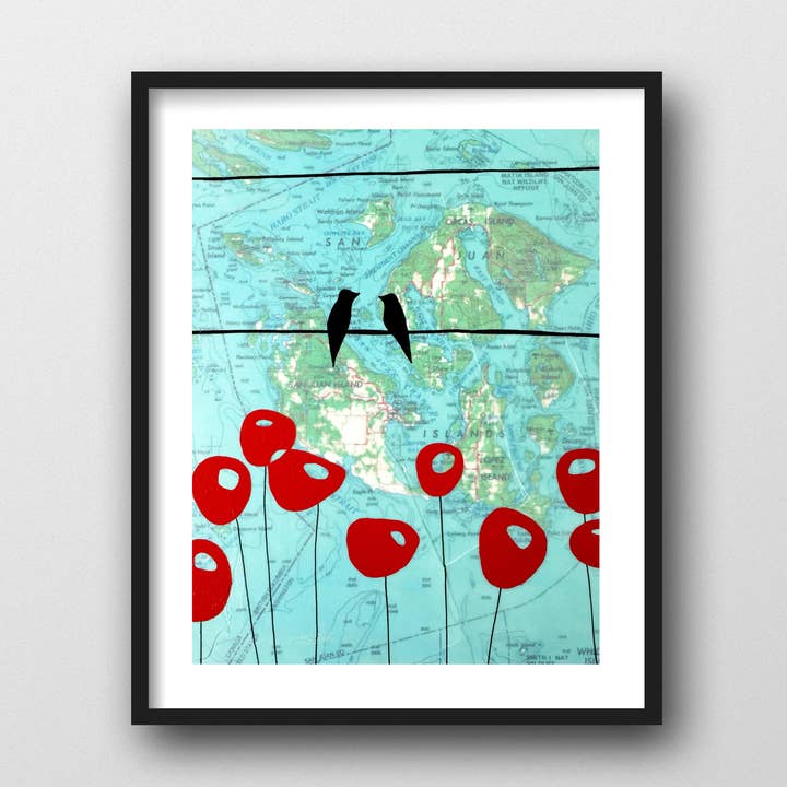 San Juan Islands Art Print for wholesale by Rachel Austin