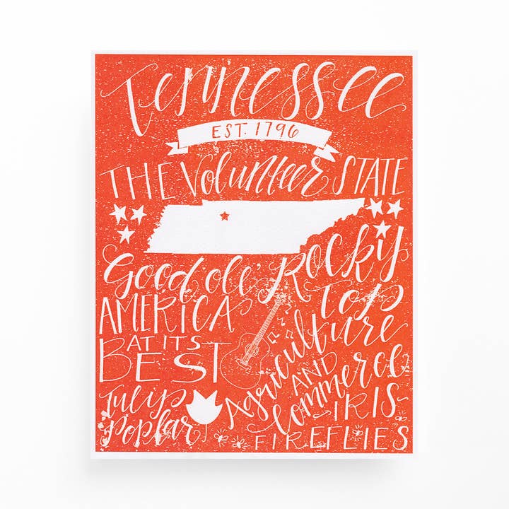 Tennessee Facts Print for wholesale by Stately Made