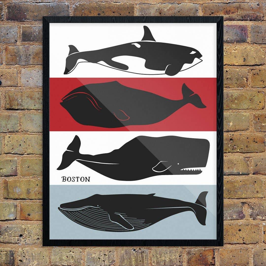 Fridgedoor - Wholesale Art Print - 11'' x 14'' Boston Whales Print0