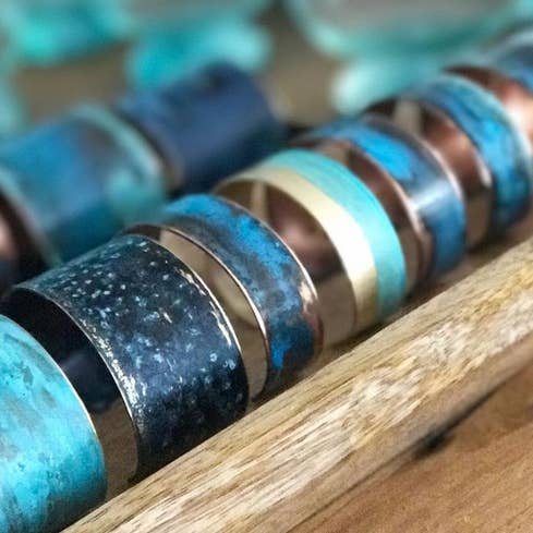 ssd jewelry - Wholesale Cuff Bracelet - 1.25" Blue Speckled Verdigris Patina Cuff