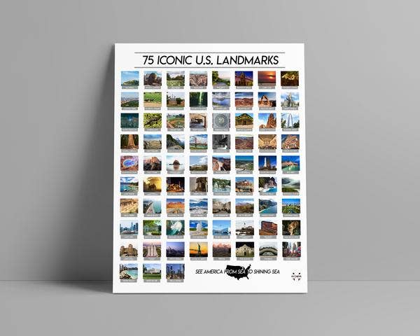 Cascadia Modern - Wholesale Poster - Iconic US Landmarks Scratch-Off Poster6