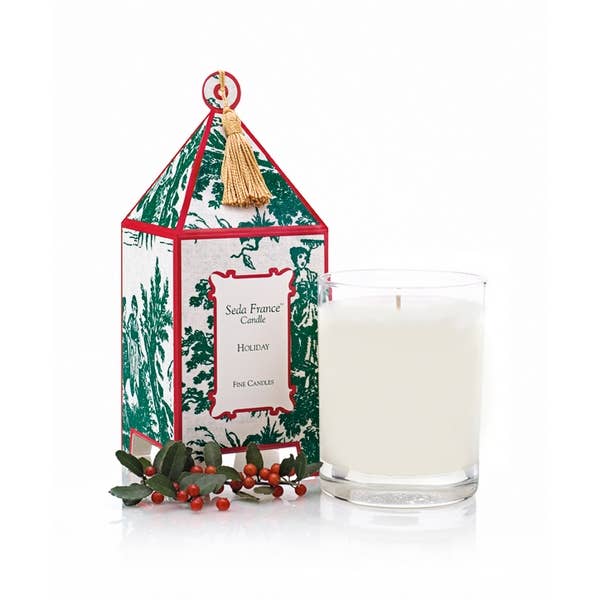 Seda France Candles – wholesale Jar/filled candle – Holiday Classic Toile Pagoda Box Candle