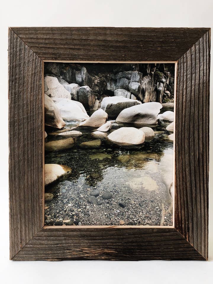 Reclaimed Wood Picture Frame 8x10 Wide Frame for wholesale by Alibi Interiors