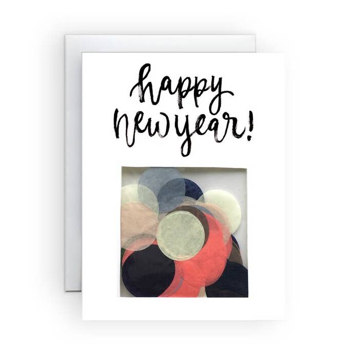 Carte Confettis n°1 du Nouvel An pour la vente par The Paper Curator