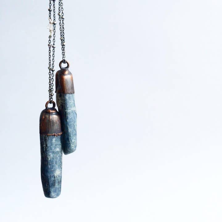 24 ”Sterling Silver kyanite helande kristall halsband för wholesale av HAWKHOUSE