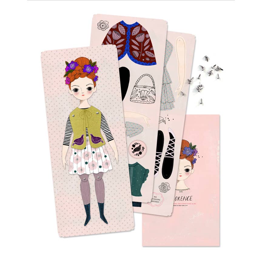 Of Unusual Kind - Wholesale DIY Craft Kit - Kids - FLORENCE PAPER DOLL KIT1