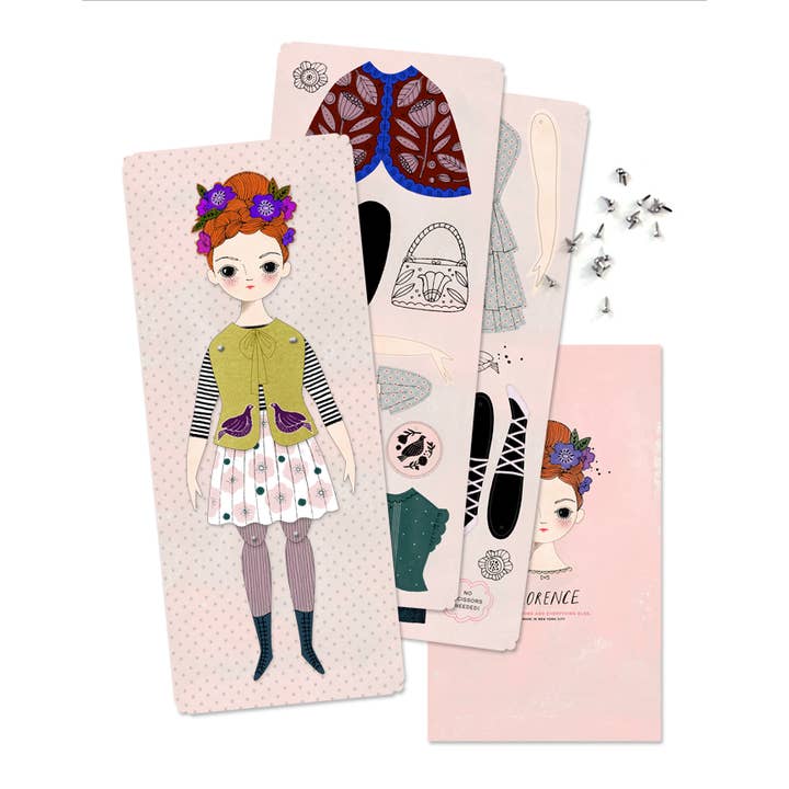 Of Unusual Kind - Wholesale DIY Craft Kit - Kids - FLORENCE PAPER DOLL KIT1