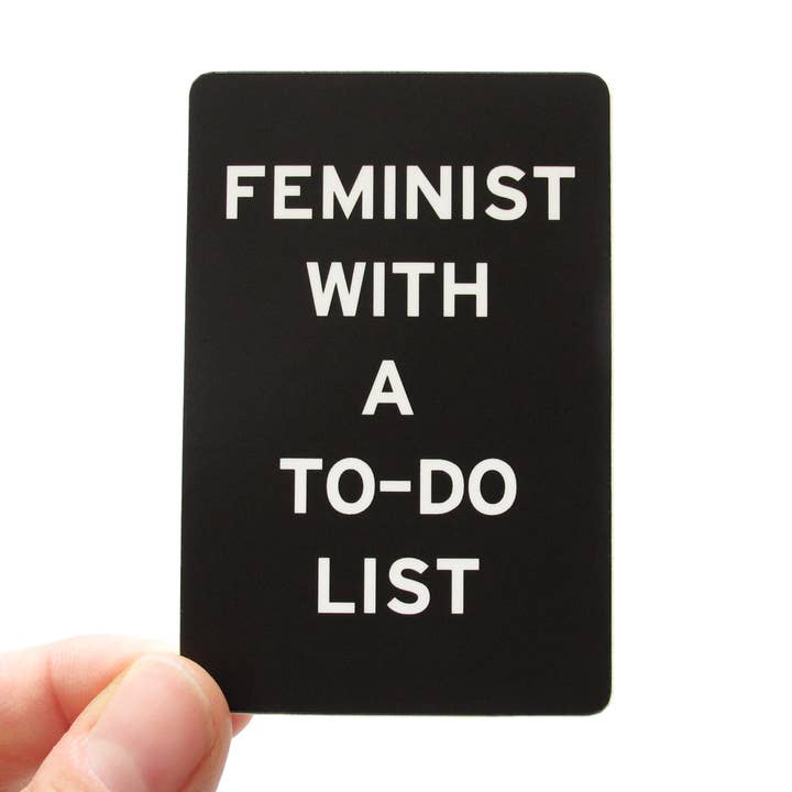 FEMINIST WITH A TO-DO LIST Sticker Political Stickers for wholesale by Word For Word Factory
