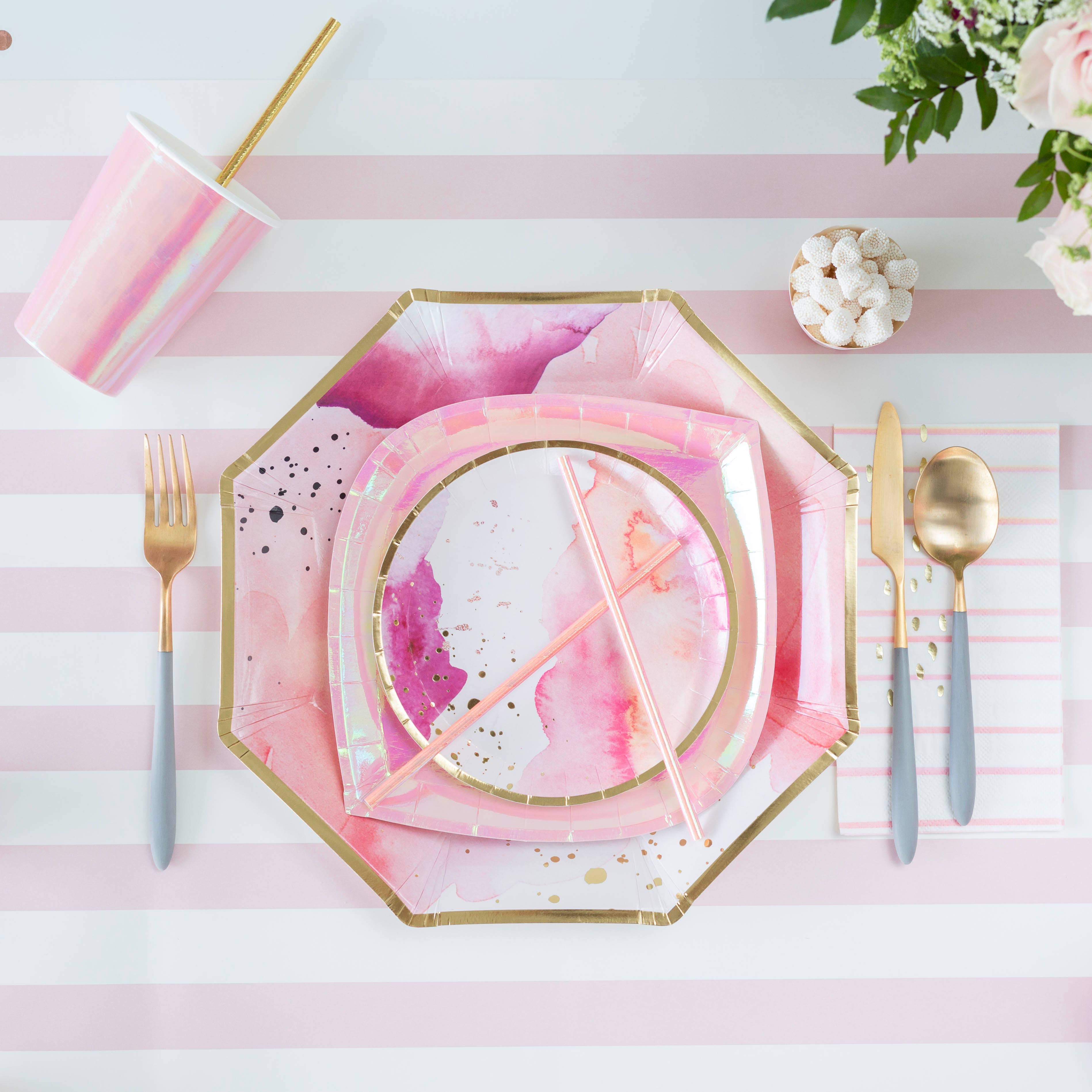 Jollity & Co. + Daydream Society – wholesale Disposable plate – Pretty in Pink Dessert Plates - 8 Pk.3